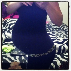 My baby dropped! (:& Props to Prenatal Yoga for that Toned Booty! ;D